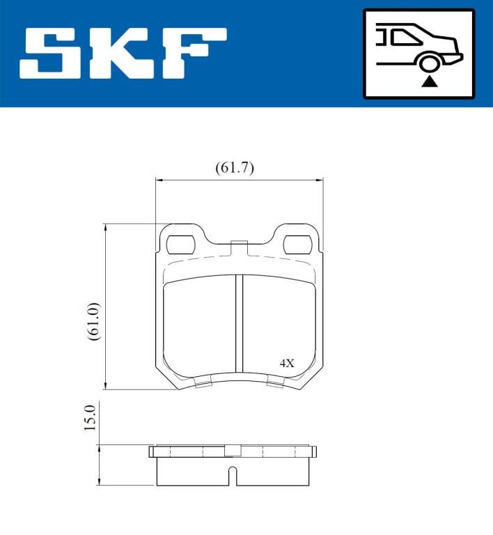 Jogo de 4 pastilhas de travão SKF ref. VKBP 90736
